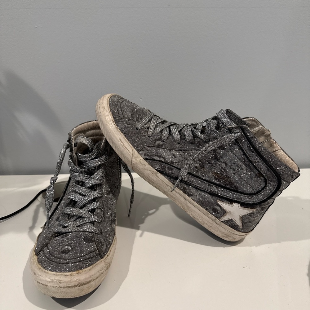 Golden Goose Deluxe Brand Glitter High-Top Sneakers – EU 33